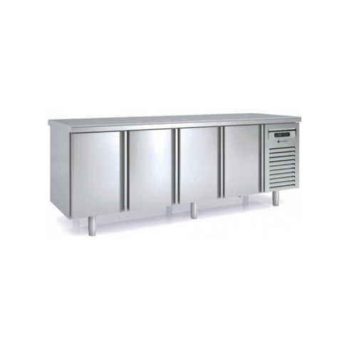 Meuble GN 1/1 Traversant réfrigérée positive -2/+8°C gamme TOP - 4 portes pleines - 2245x700x850mm